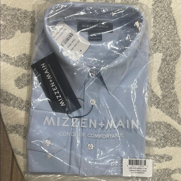 Mizzen+Main Blue Men's Shirt - Picture 1 of 5